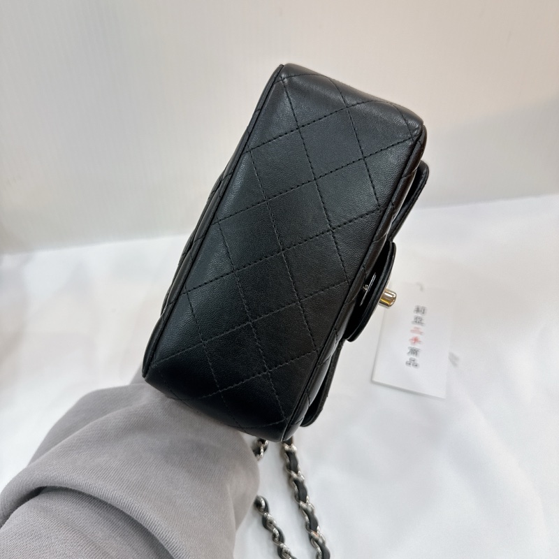 莉亞精品♡ Chanel A35200 黑銀方胖 二手-5