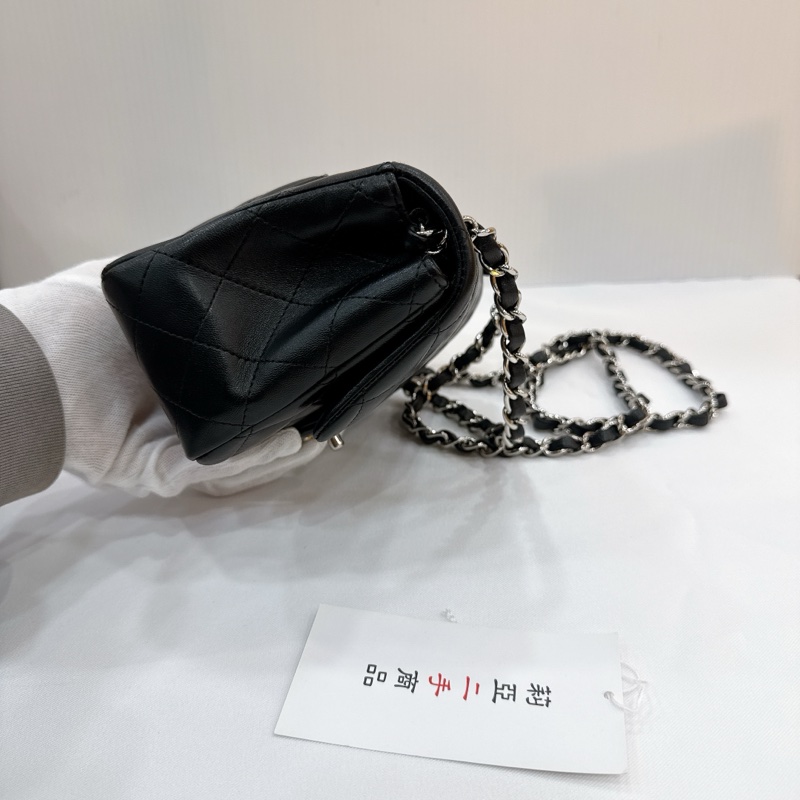 莉亞精品♡ Chanel A35200 黑銀方胖 二手-8
