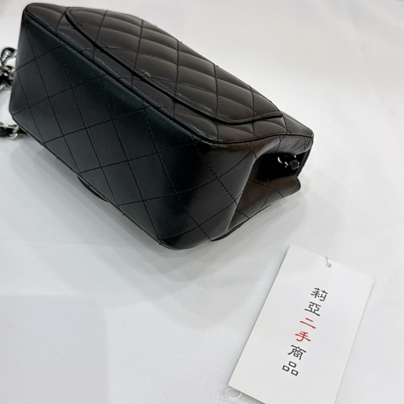 莉亞精品♡ Chanel A35200 黑銀方胖 二手-12