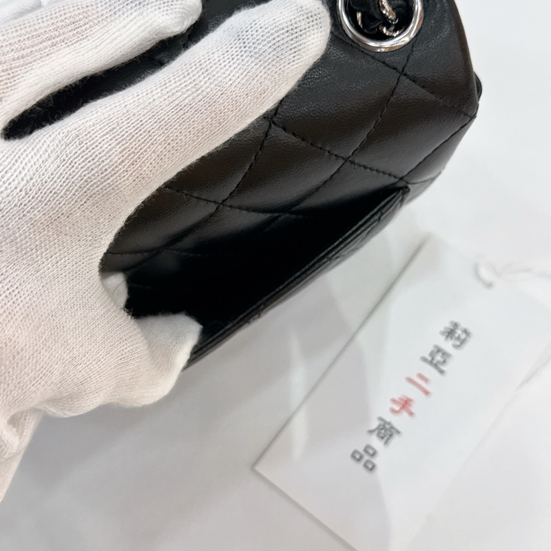莉亞精品♡ Chanel A35200 黑銀方胖 二手-13