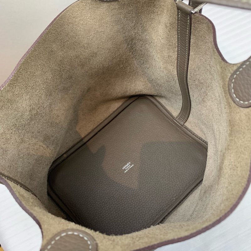 愛馬仕/Hermes Picotin Lock 22 大象灰銀扣菜籃子手提水桶包 配件：鎖頭 塵袋 尺寸：22*17*21-6