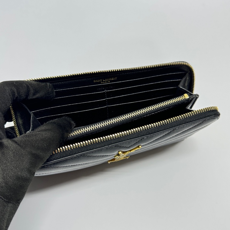 【極新🎁】 YSL 黑金 魚子醬牛皮 長夾 （專櫃29,900）-3