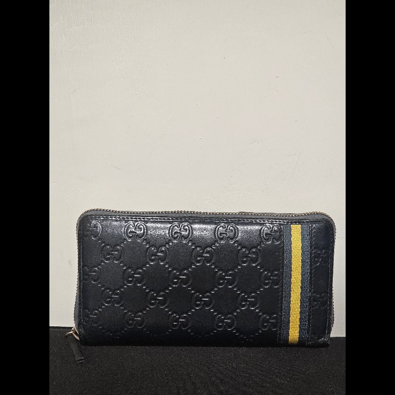 GUCCI 深藍色長版皮夾-6