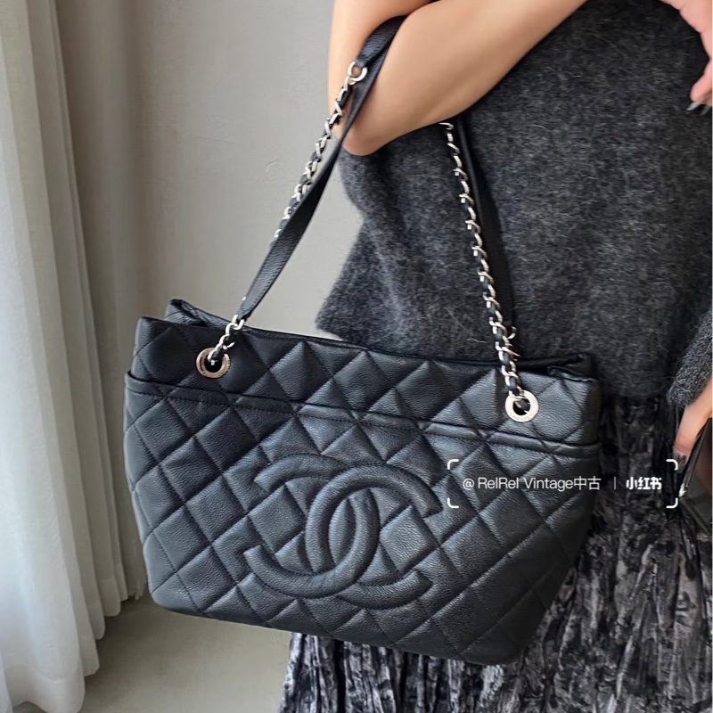 莉亞精品♡Chanel A67291 黑銀托特包 二手-2