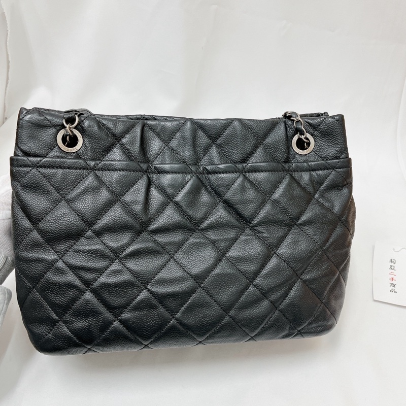 莉亞精品♡Chanel A67291 黑銀托特包 二手-5