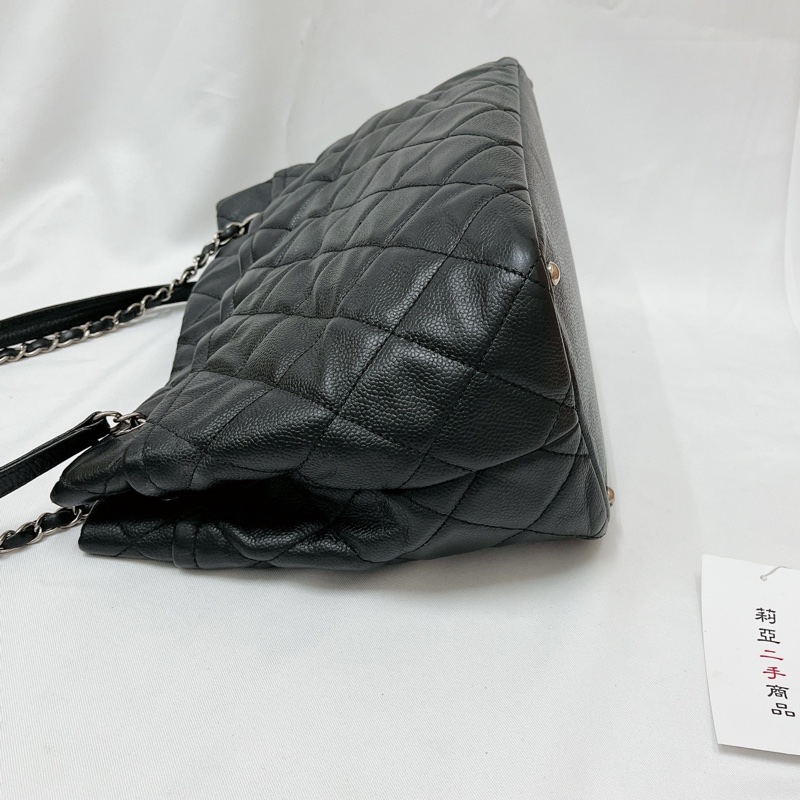 莉亞精品♡Chanel A67291 黑銀托特包 二手-8