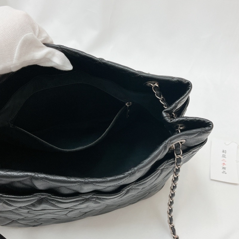 莉亞精品♡Chanel A67291 黑銀托特包 二手-15