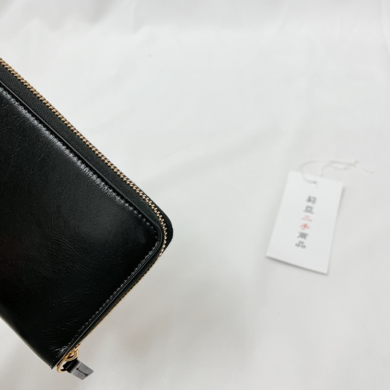 莉亞精品♡Chloe 黑皮革logo長夾 二手-7