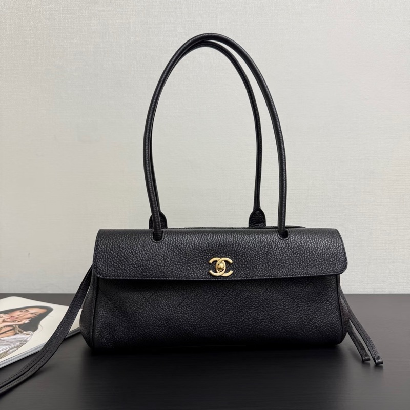 Chanel 全新🔥現貨 法棍包 荔枝牛皮 黑金-3