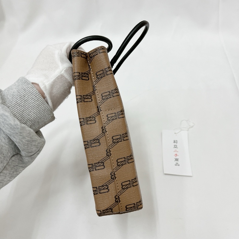 莉亞精品♡BALENCIAGA 老花 咖色 手機包 二手-5