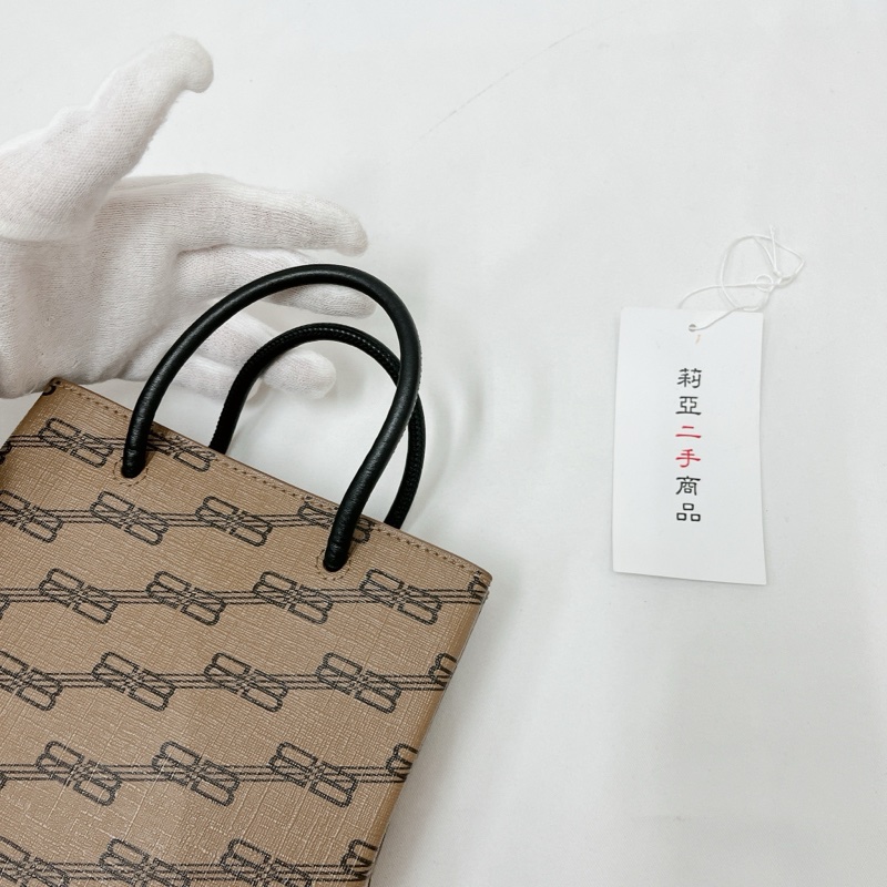 莉亞精品♡BALENCIAGA 老花 咖色 手機包 二手-14