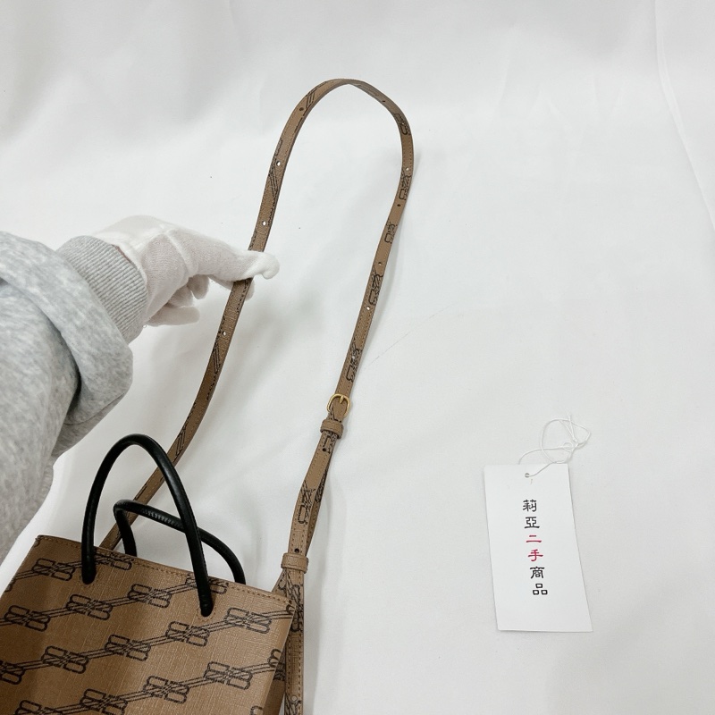 莉亞精品♡BALENCIAGA 老花 咖色 手機包 二手-17