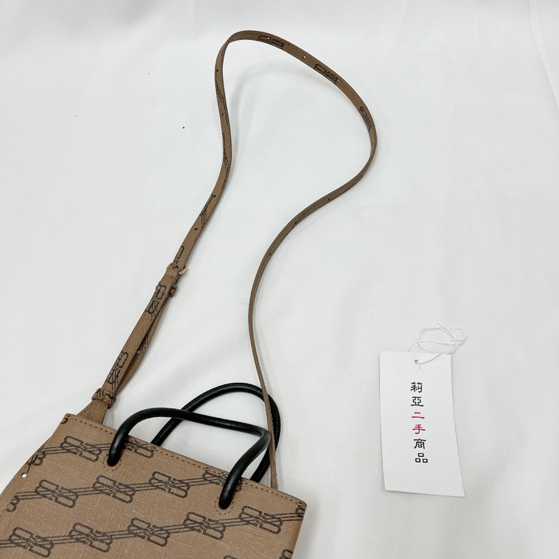 莉亞精品♡BALENCIAGA 老花 咖色 手機包 二手-18