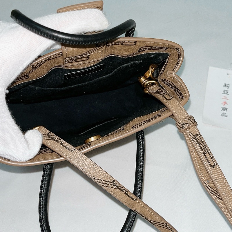 莉亞精品♡BALENCIAGA 老花 咖色 手機包 二手-19