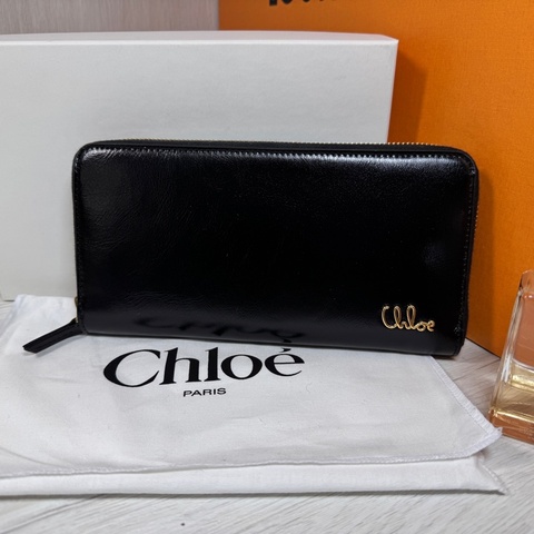 🔥🔥Chloe 長夾 草寫字母 黑色