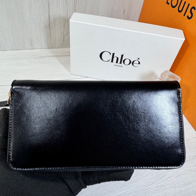 🔥🔥Chloe 長夾 草寫字母 黑色-9