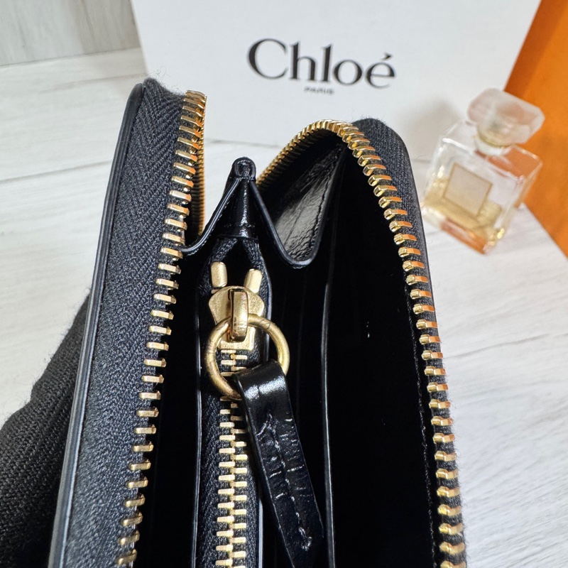 🔥🔥Chloe 長夾 草寫字母 黑色-31