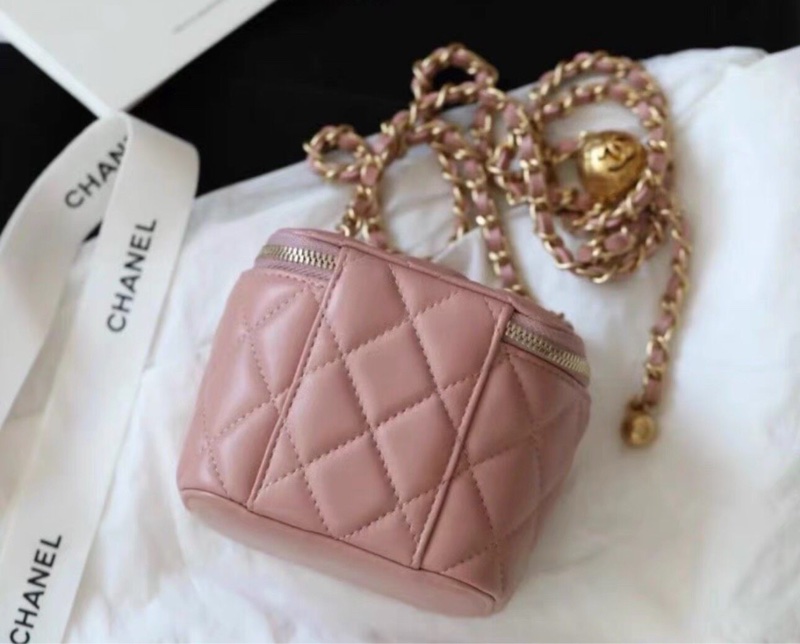 全網最低價✨98新 Chanel 金球小盒子 裸粉色-5