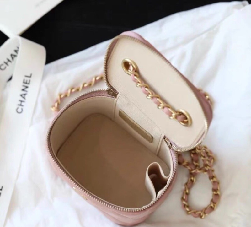 全網最低價✨98新 Chanel 金球小盒子 裸粉色-7