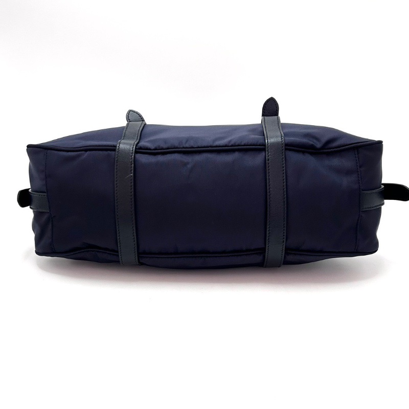 PRADA 藏青色金扣尼龍 手提肩背斜背包36*20*11 98新配件塵袋-4