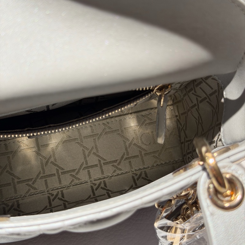 【99新 ✨ 全網最低價！】Lady dior mini 戴妃三格 灰色金扣 羊皮（下單前先詢問庫存❗️）-19