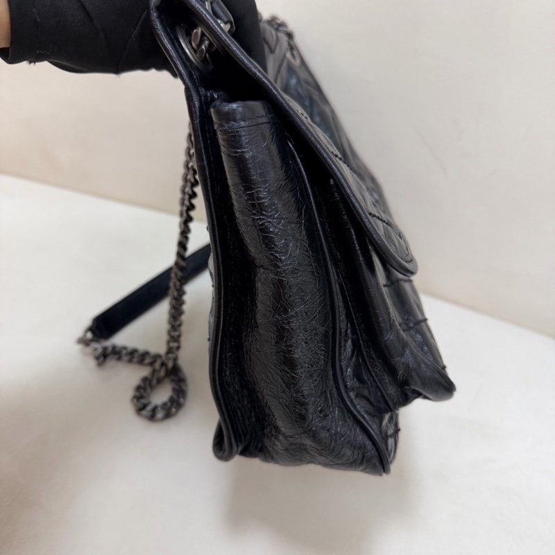 YSL油蠟皮Niki中號黑銀鏈條包 28*22 98新配件塵袋-6