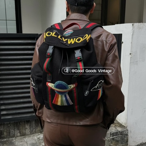 gucci 限量虎頭刺繡後肩包背包32*14*42 98新配件塵袋