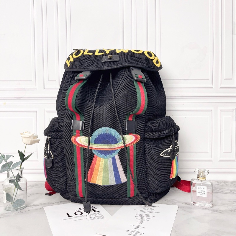 gucci 限量虎頭刺繡後肩包背包32*14*42 98新配件塵袋-1