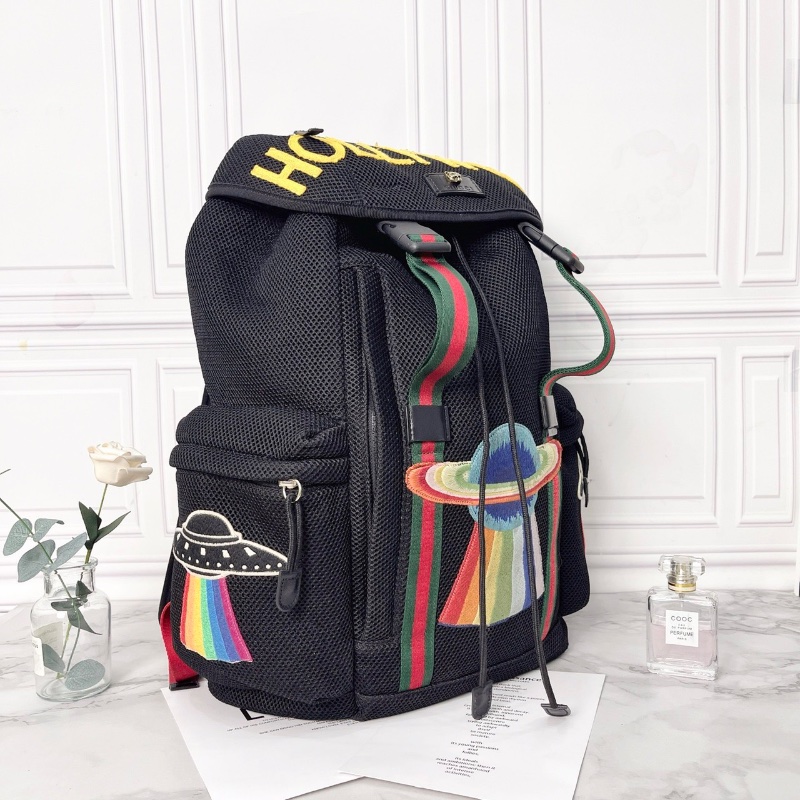 gucci 限量虎頭刺繡後肩包背包32*14*42 98新配件塵袋-3