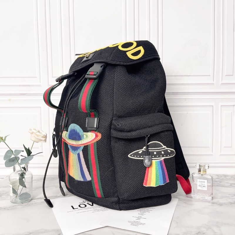 gucci 限量虎頭刺繡後肩包背包32*14*42 98新配件塵袋-4