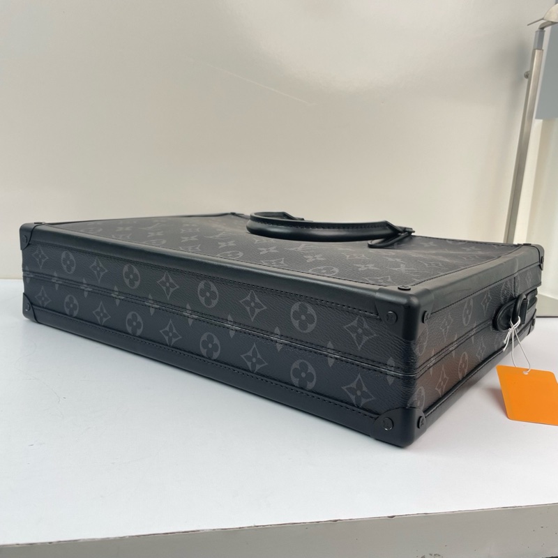 LouisVuitton路易威登黑花黑武士手提soft  trunk盒子黑花公文包 斜挎包-4
