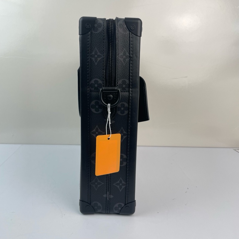 LouisVuitton路易威登黑花黑武士手提soft  trunk盒子黑花公文包 斜挎包-7
