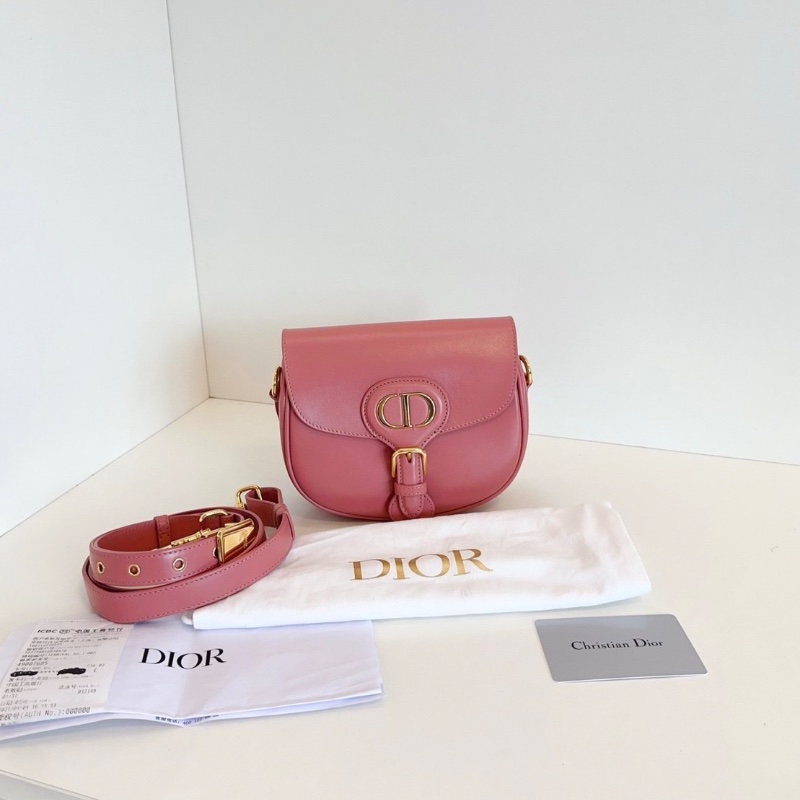 Dior 新色薔薇粉 Bobby馬鞍包 小號17*13*5  98新配件塵袋保卡購證-2