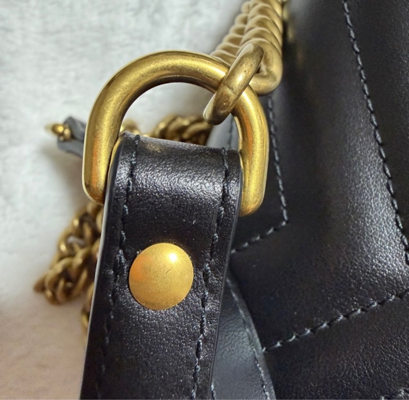 GUCCI GG Marmont 肩背包 小號 26 黑色 金扣-27