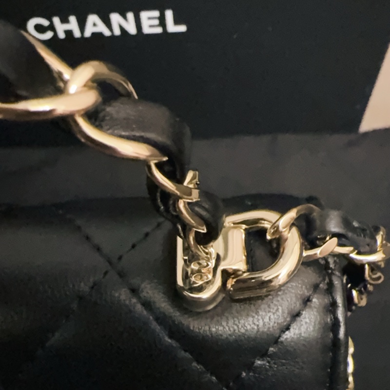Chanel｜23K雙C皮穿鍊手柄小包-13