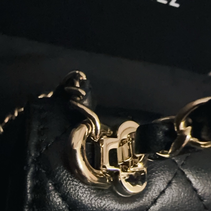 Chanel｜23K雙C皮穿鍊手柄小包-14
