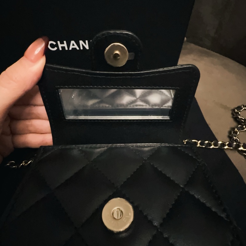Chanel｜23K雙C皮穿鍊手柄小包-3