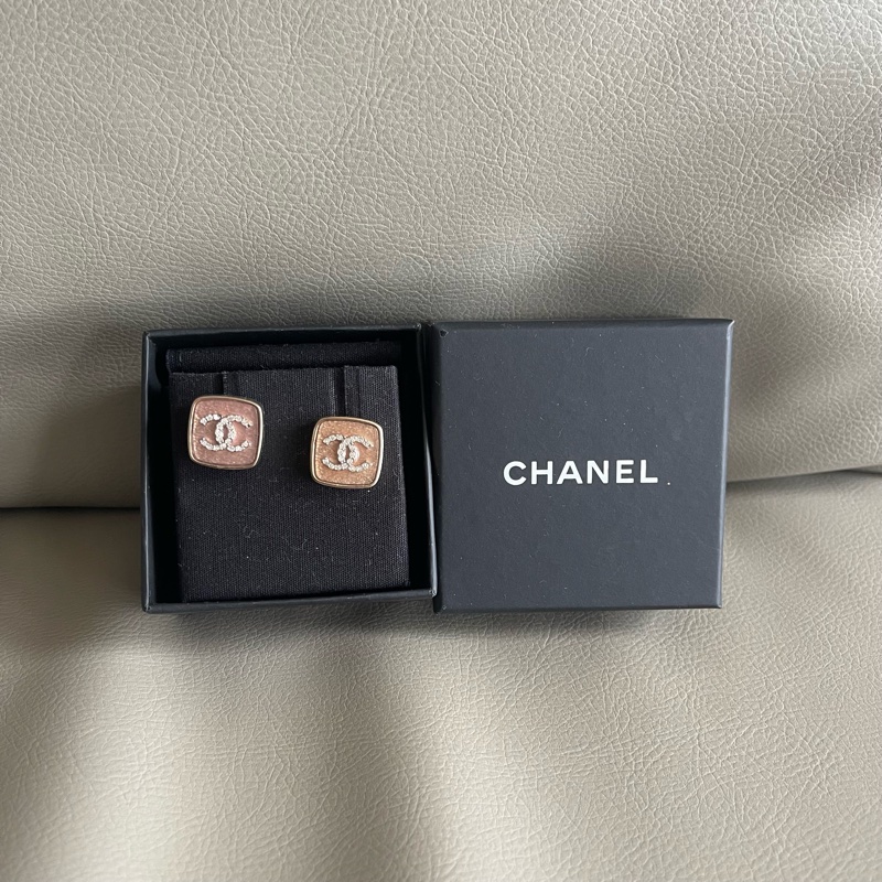 全新🖤Chanel 香奈兒 CC Logo Earring 耳環 耳釘 粉色-1