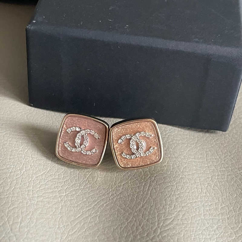 全新🖤Chanel 香奈兒 CC Logo Earring 耳環 耳釘 粉色-4