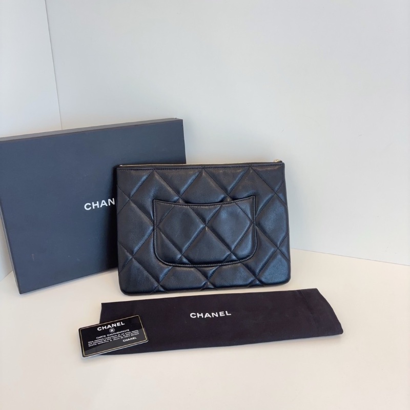Chanel 黑金 19bag 晚宴手拿包 28*21  99新配件保卡塵袋-9