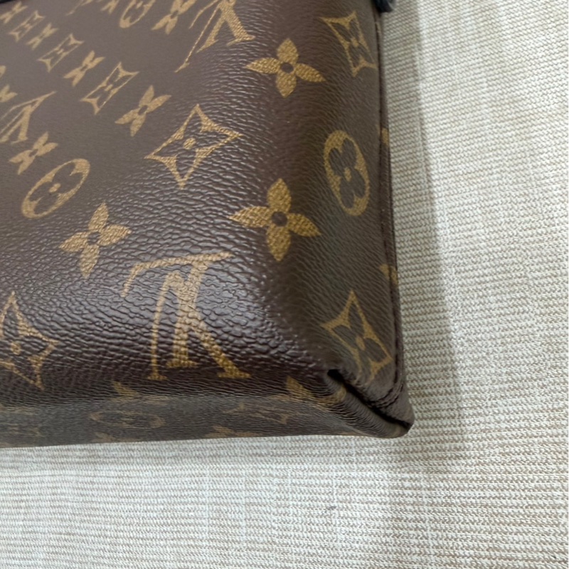 LV 路易威登 棕色 原花帆布 黑色牛皮 公事包 手提包 斜背包-9