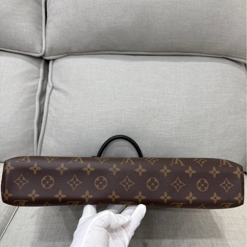 LV 路易威登 棕色 原花帆布 黑色牛皮 公事包 手提包 斜背包-11