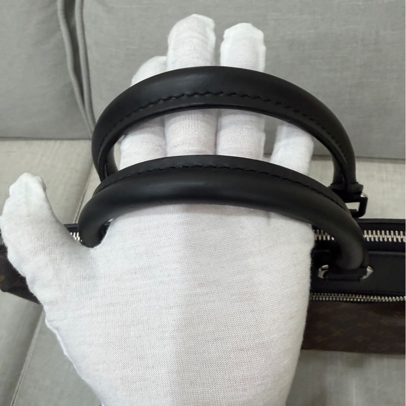 LV 路易威登 棕色 原花帆布 黑色牛皮 公事包 手提包 斜背包-15