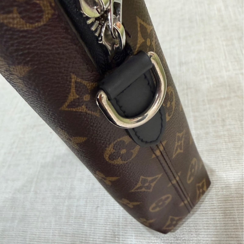 LV 路易威登 棕色 原花帆布 黑色牛皮 公事包 手提包 斜背包-20