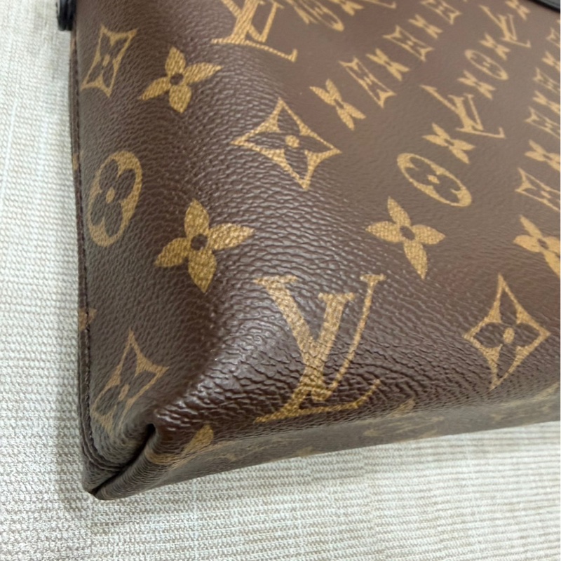 LV 路易威登 棕色 原花帆布 黑色牛皮 公事包 手提包 斜背包-37