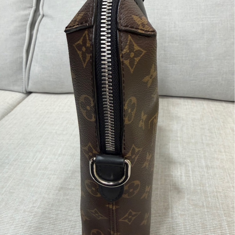 LV 路易威登 棕色 原花帆布 黑色牛皮 公事包 手提包 斜背包-62