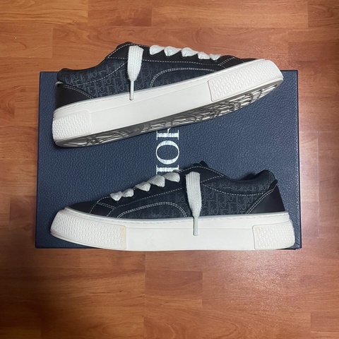 DIOR迪奧B33厚底鞋 低幫滿印休閒板鞋 男款黑色 42碼