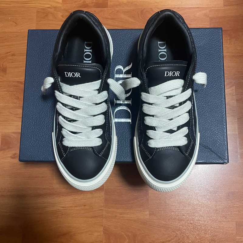 DIOR迪奧B33厚底鞋 低幫滿印休閒板鞋 男款黑色 42碼-2