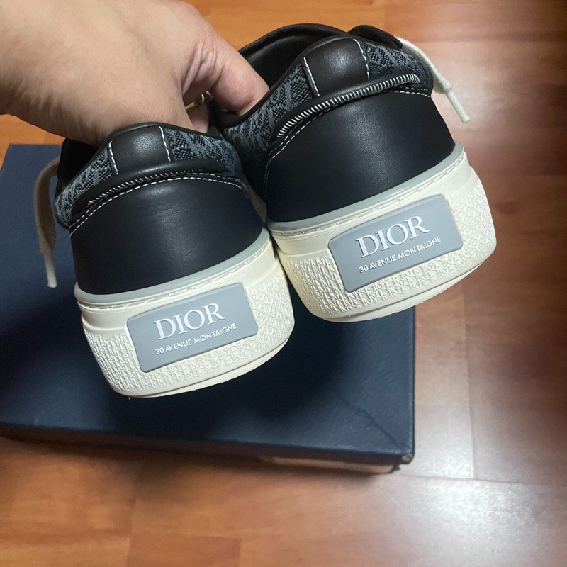 DIOR迪奧B33厚底鞋 低幫滿印休閒板鞋 男款黑色 42碼-4