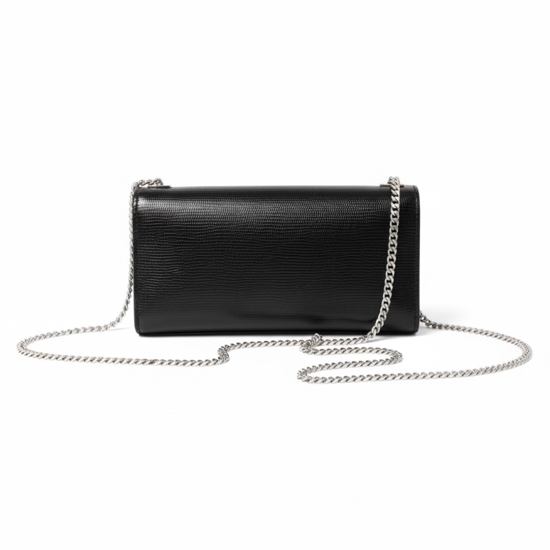 【二手 95 新】Alexander McQueen 亞歷山大麥昆骷髏頭鍊帶手拿包/皮夾-9